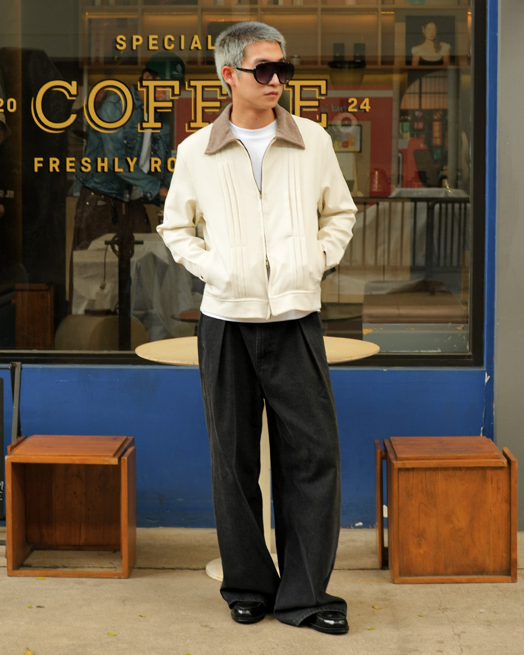 Milano Pleat Jacket - Offwhite
