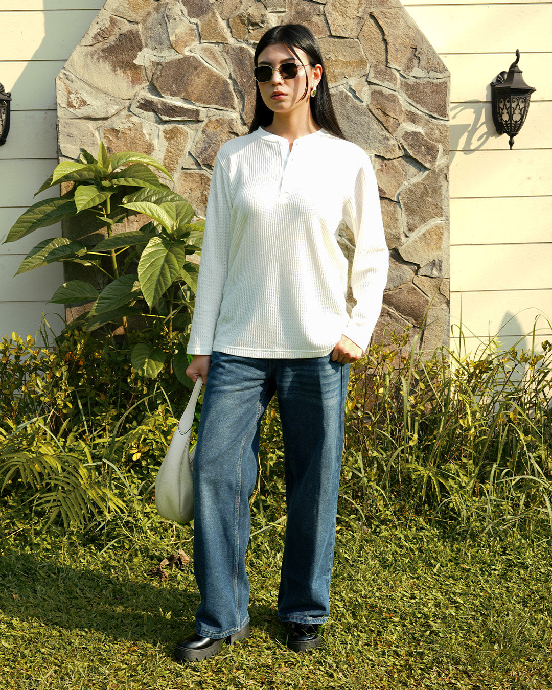 Basic Henley Shirt - Offwhite