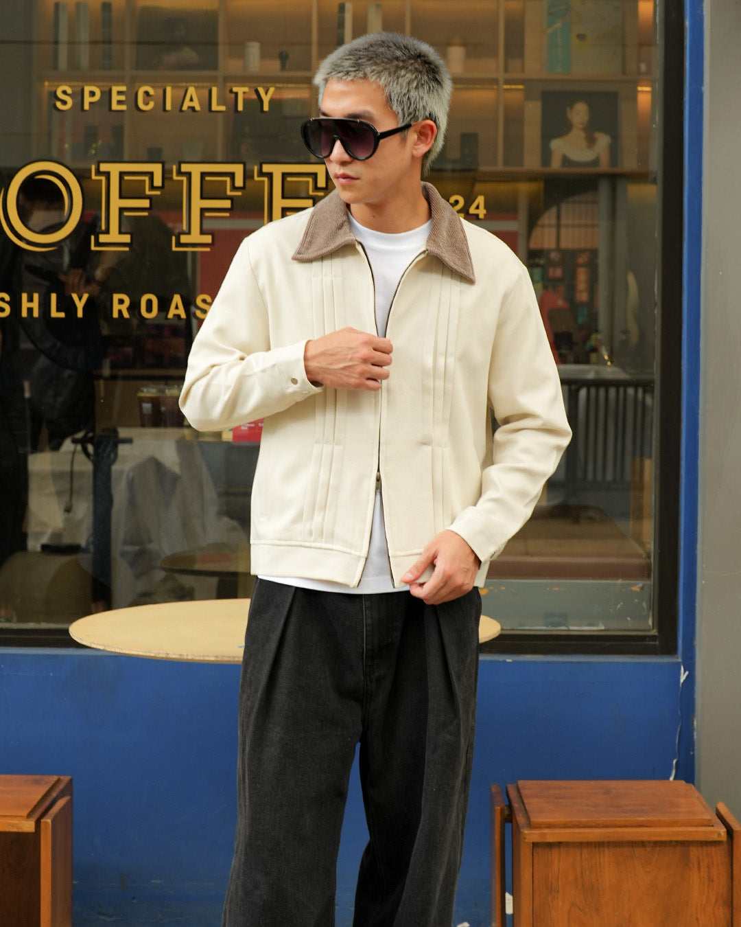 Milano Pleat Jacket - Offwhite