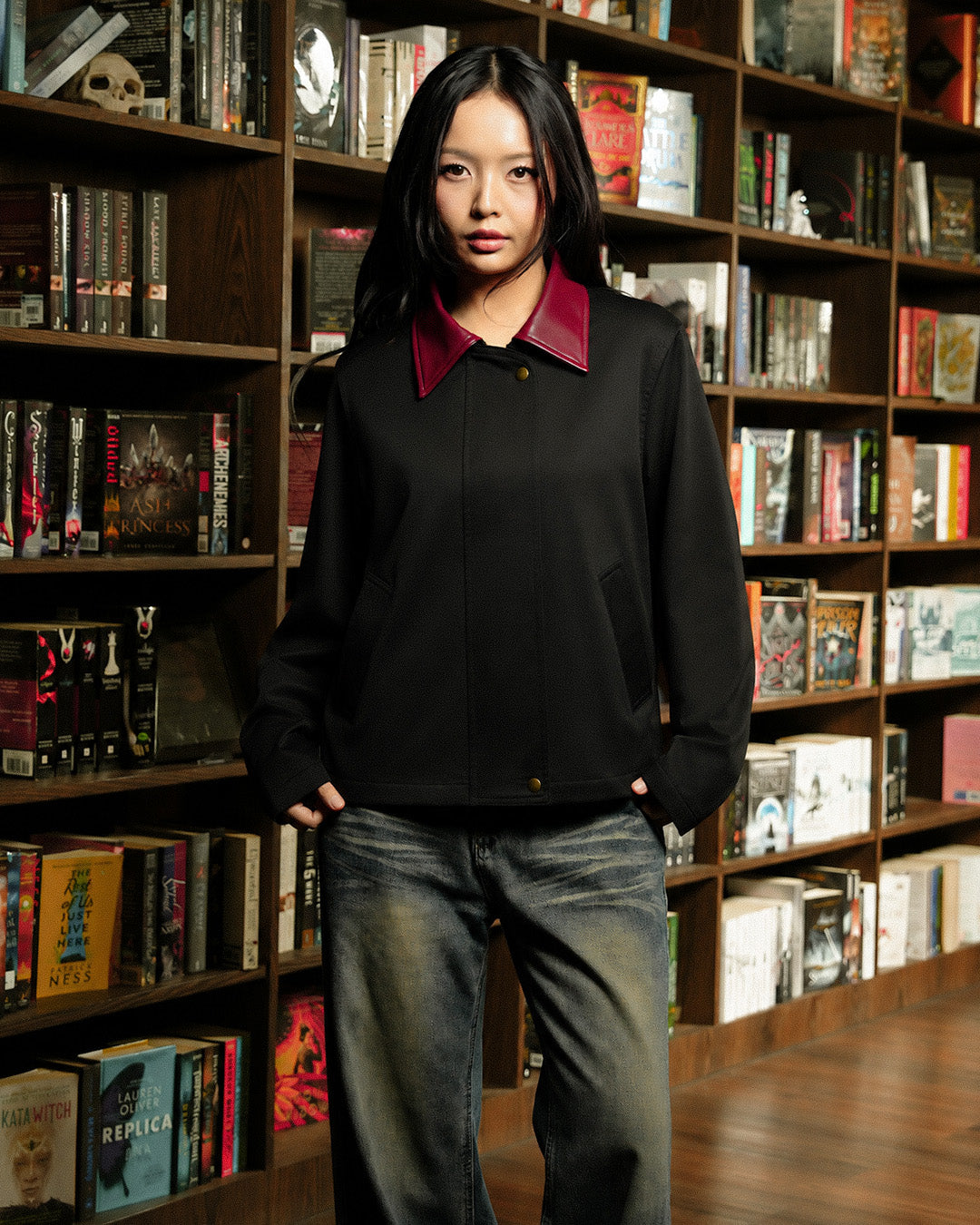 Work Jacket Accent Collar - Black