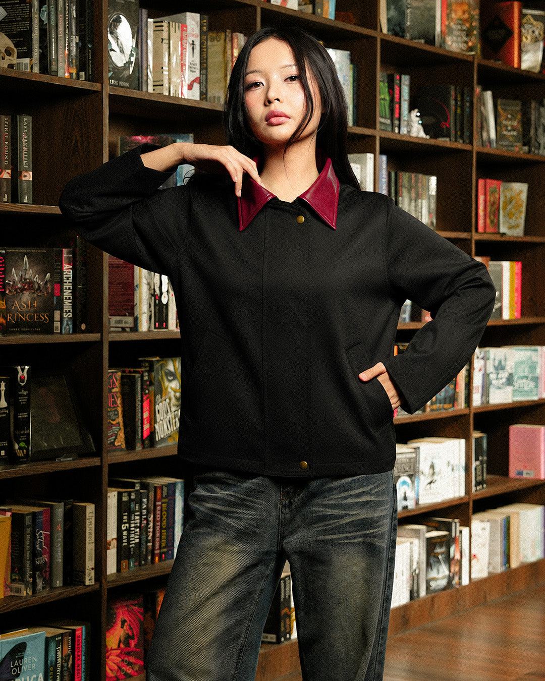 Work Jacket Accent Collar - Black