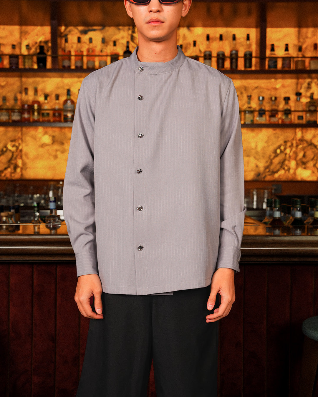 Nero Stripes Shirt - Gray