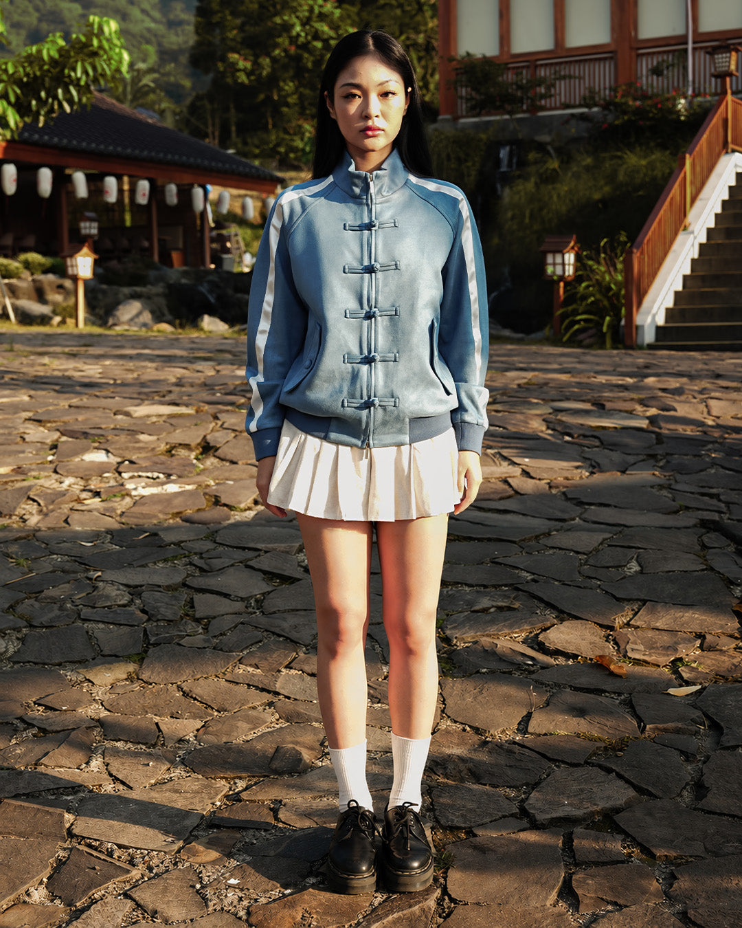 Chongsam Suede Jacket Limited - Sky Blue