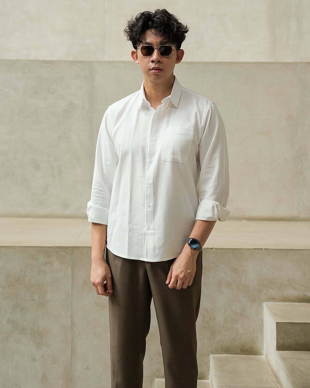 HOMME Linen Shirt - Offwhite