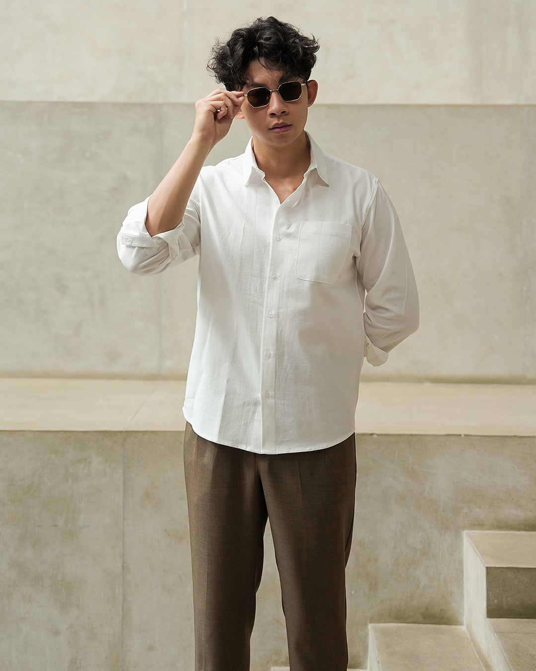 HOMME Linen Shirt - Offwhite