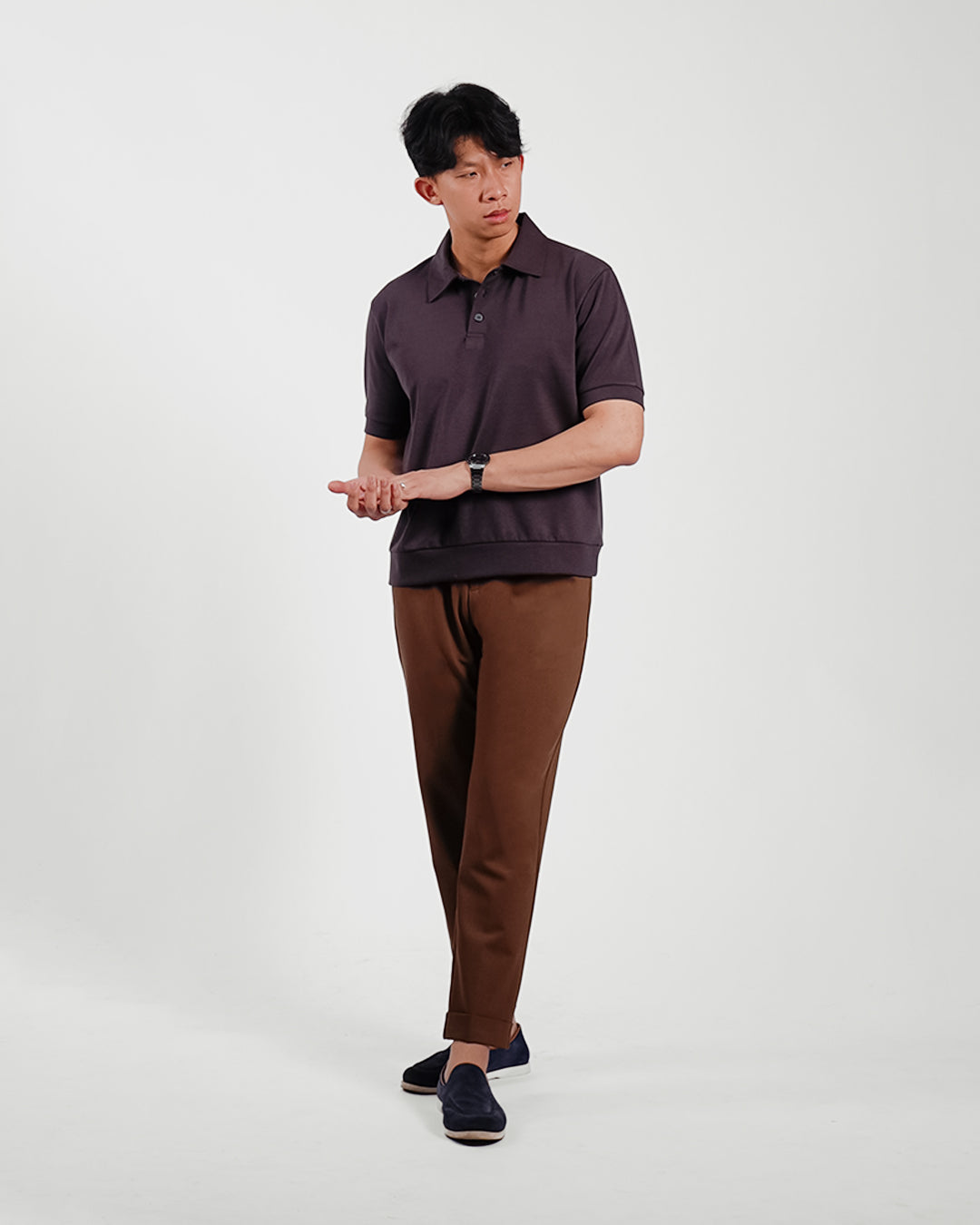 Polo Modern Fit Minimal Breeze Wear - Charcoal