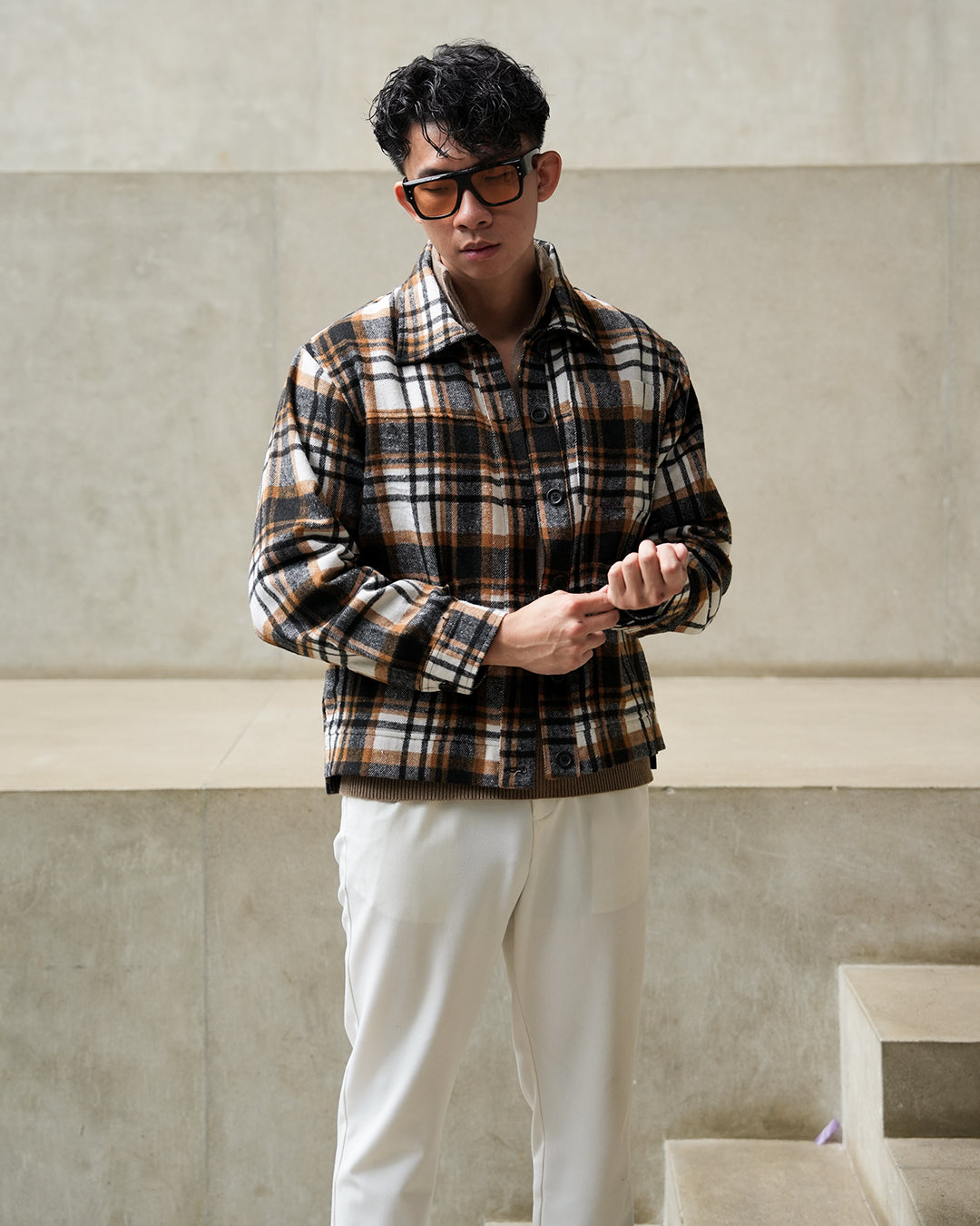 Overshirt Flannel Jacket Limited - Brown Charcoal