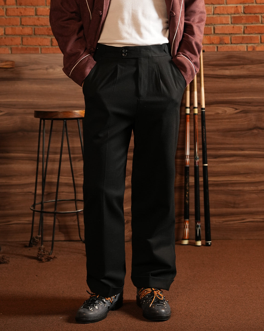 Gurkha Pants Cotton Wool - Black