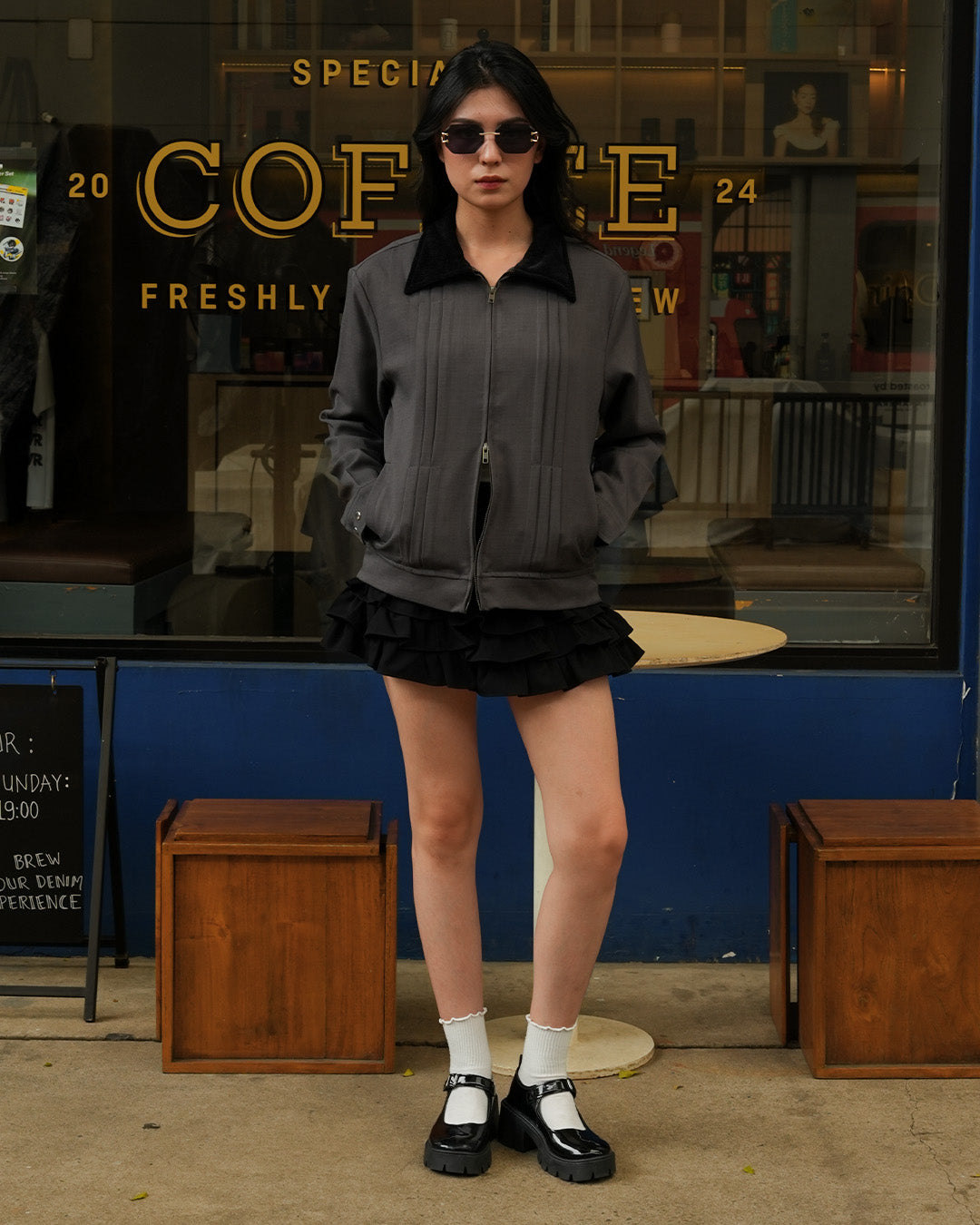 Milano Pleat Jacket - Gray