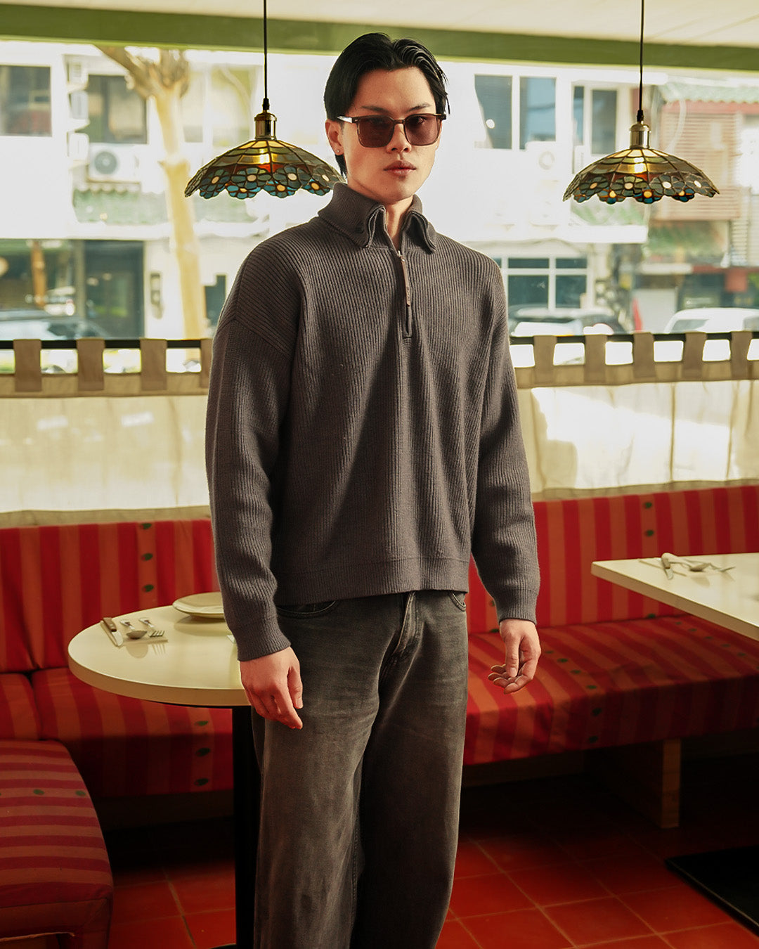Button Half Zip Knits