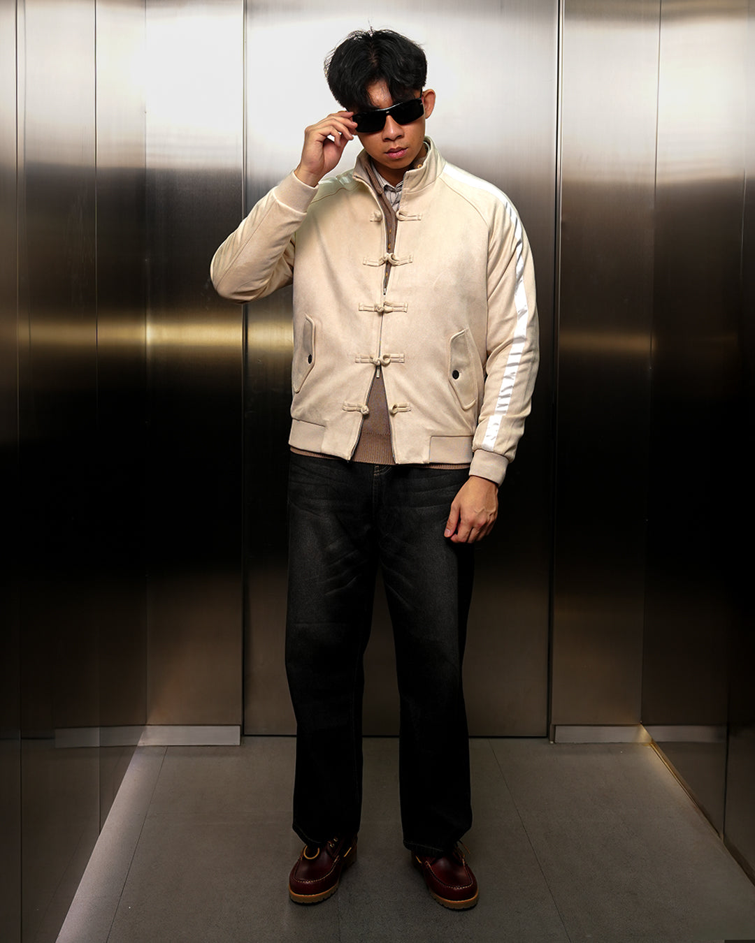 Chongsam Suede Jacket - Beige