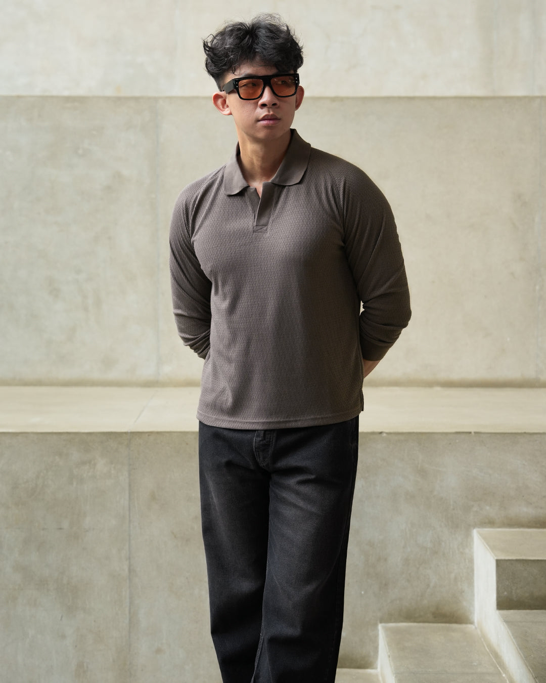 Ribs Polo Textured - Taupe