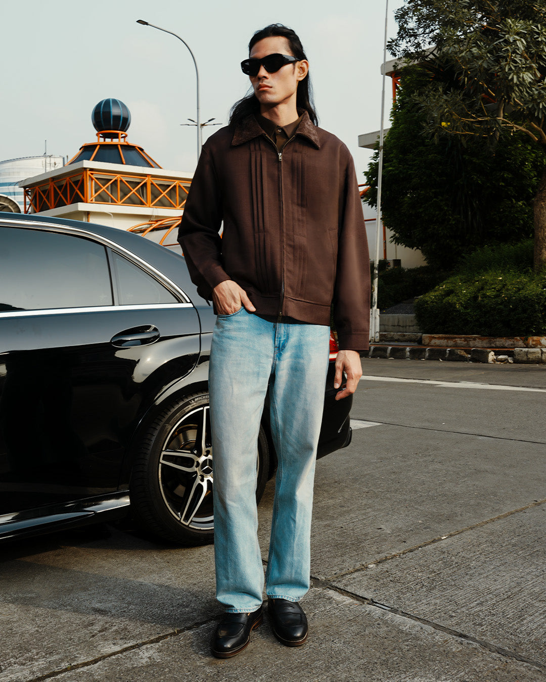 Milano Pleat Jacket - Coffee
