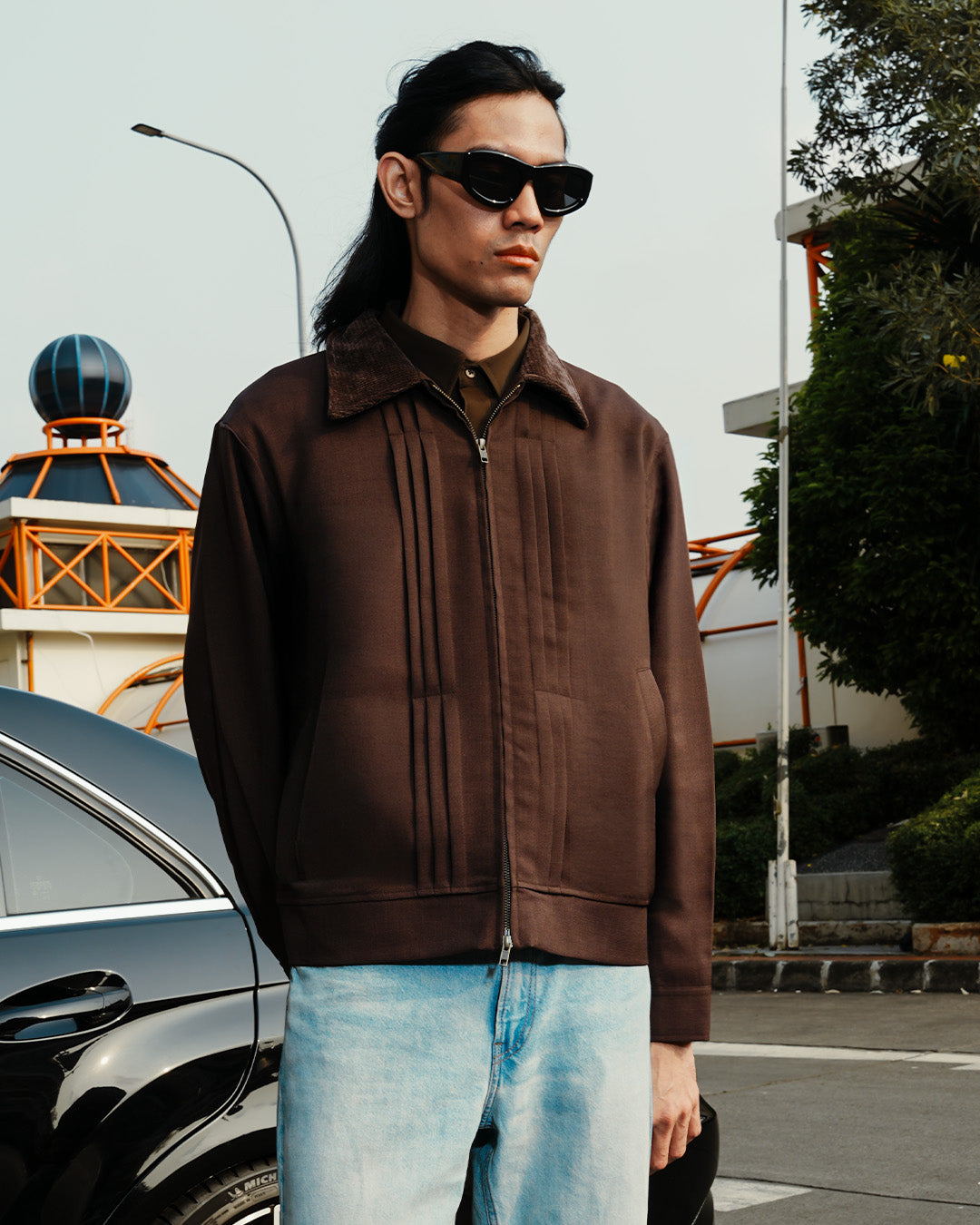 Milano Pleat Jacket - Coffee