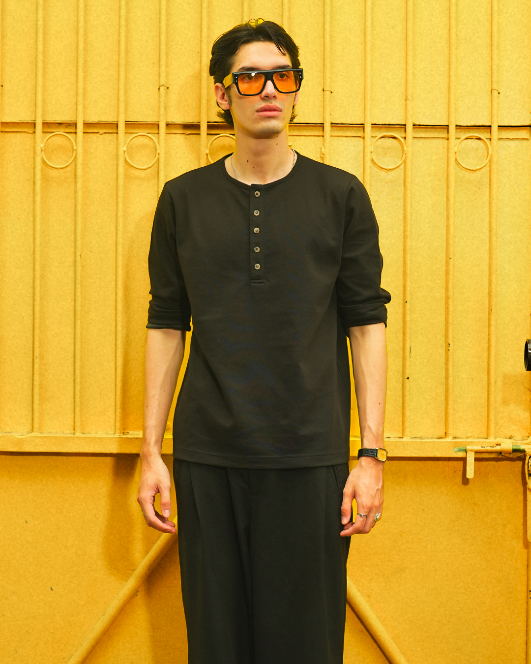 Henley Shirt BreezeWear 2.0 - 3/4 Sleeve - Black