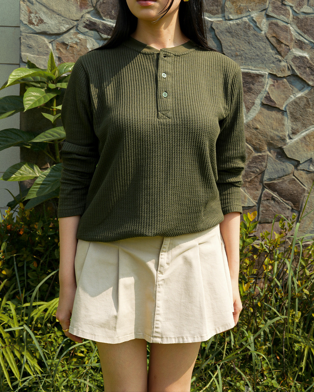 Basic Henley Shirt - Army