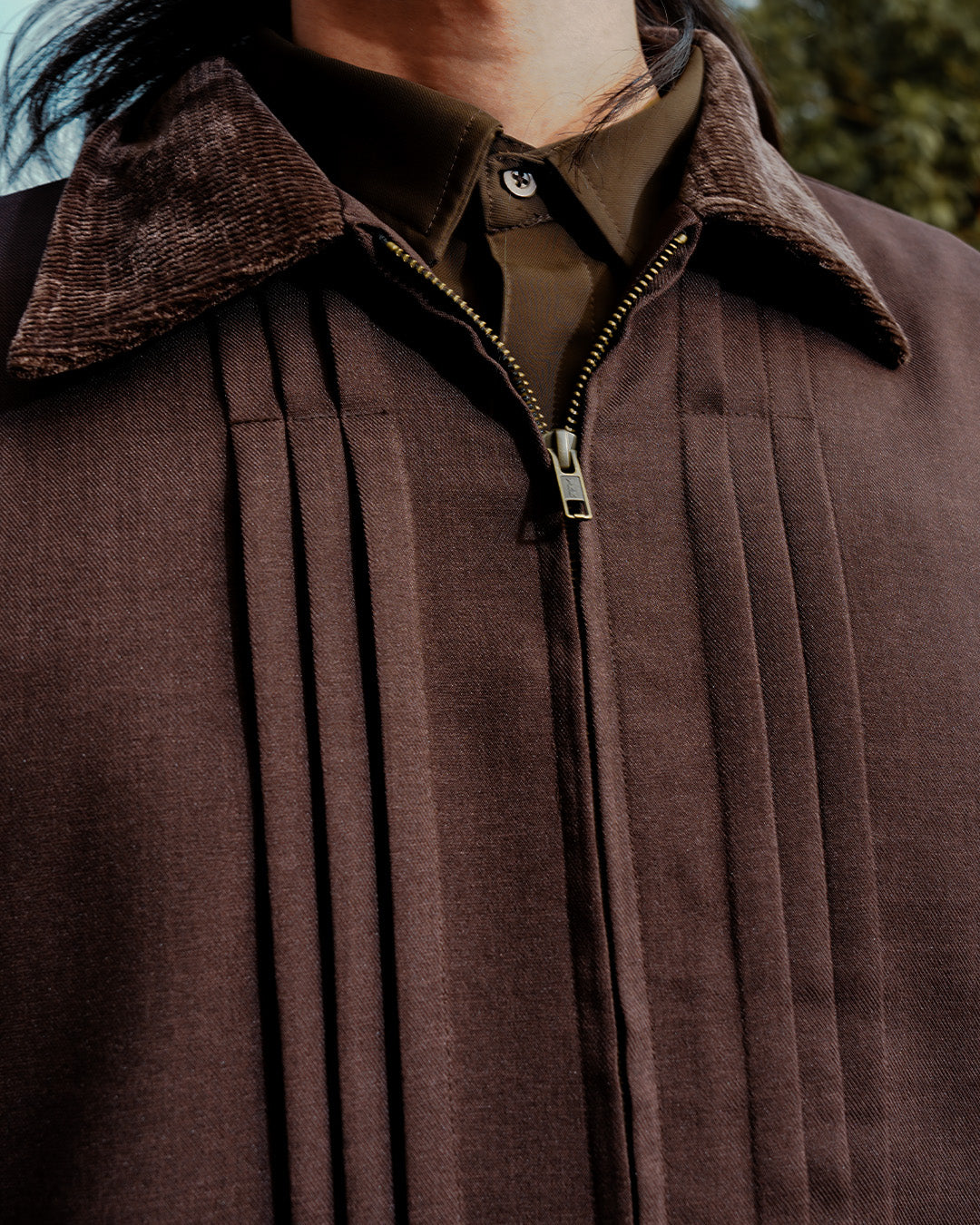 Milano Pleat Jacket - Coffee