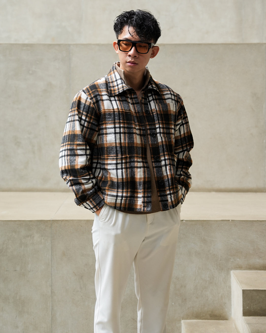 Overshirt Flannel Jacket Limited - Brown Charcoal