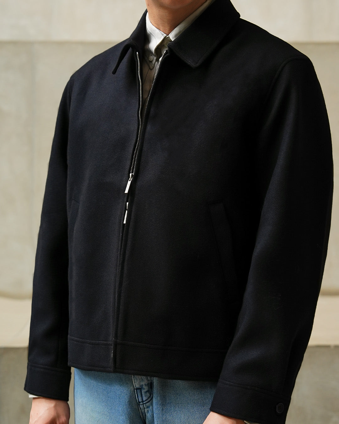 Wool Fiber Jacket - Black