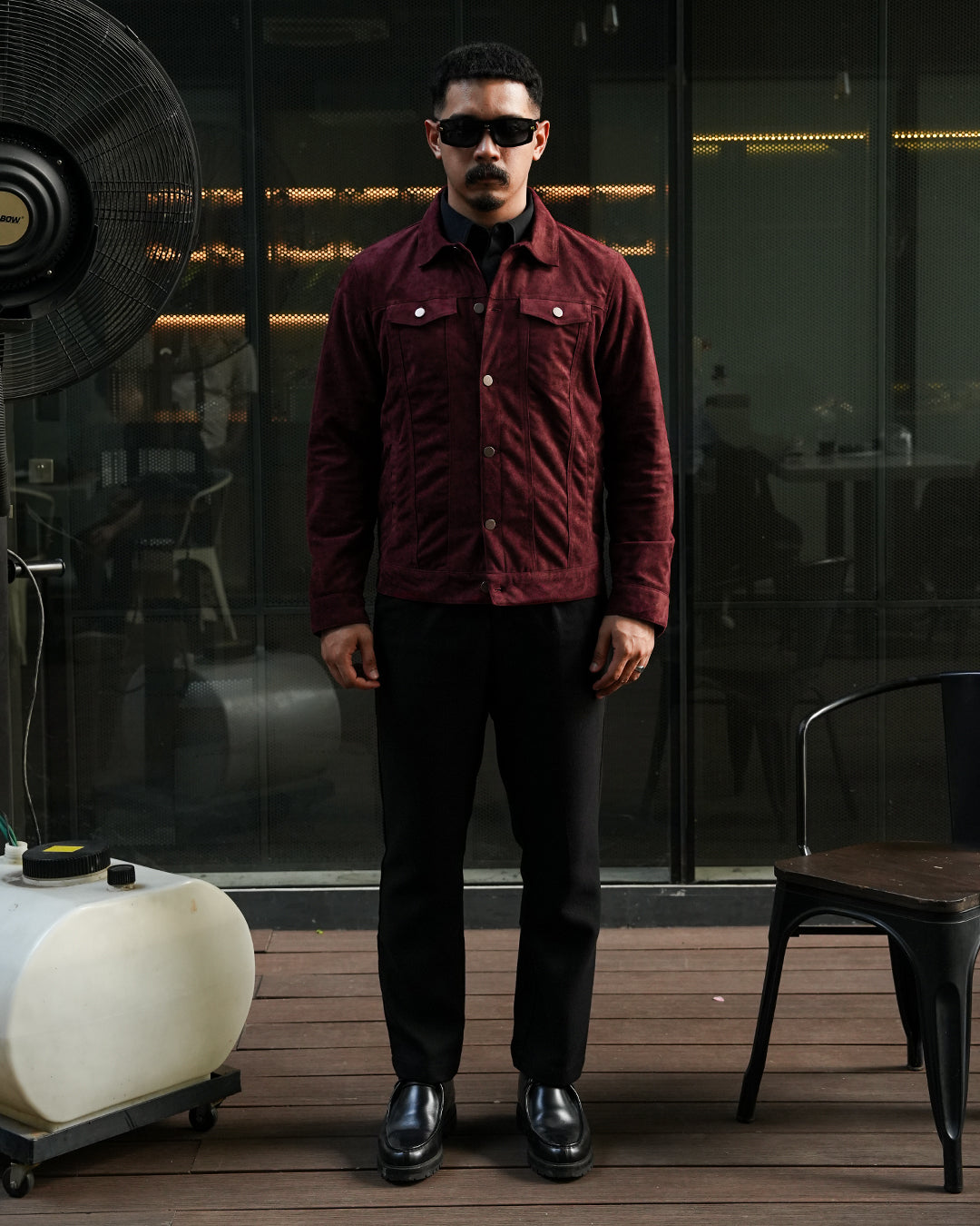 Classic Trucker Jacket Suede - Maroon