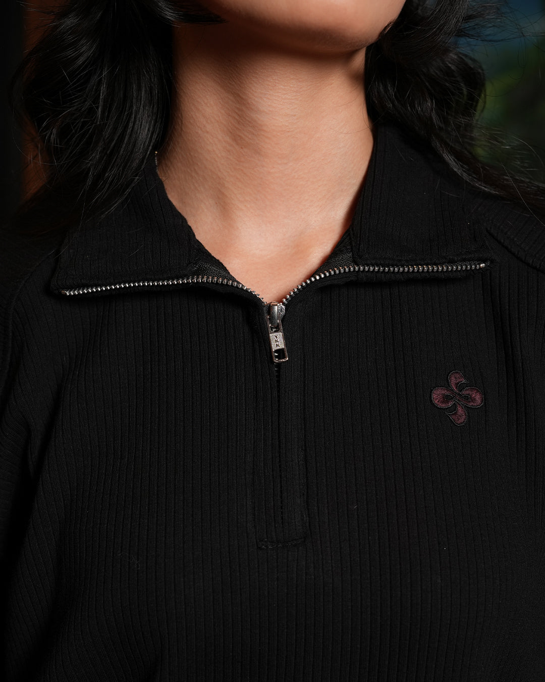 Beverly Half Zip - Jet Black