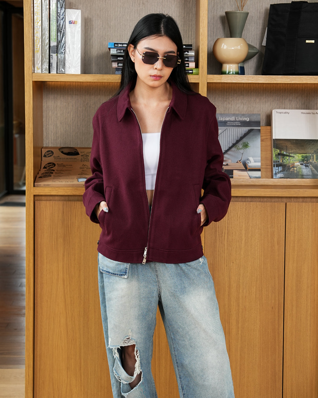 Wool Fiber Jacket SGNR - Maroon