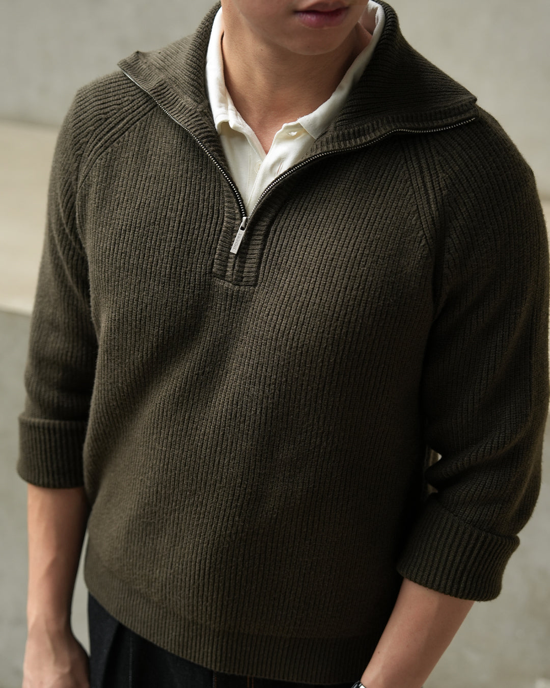Classic Pull-Zipper SIGNORE - Olive