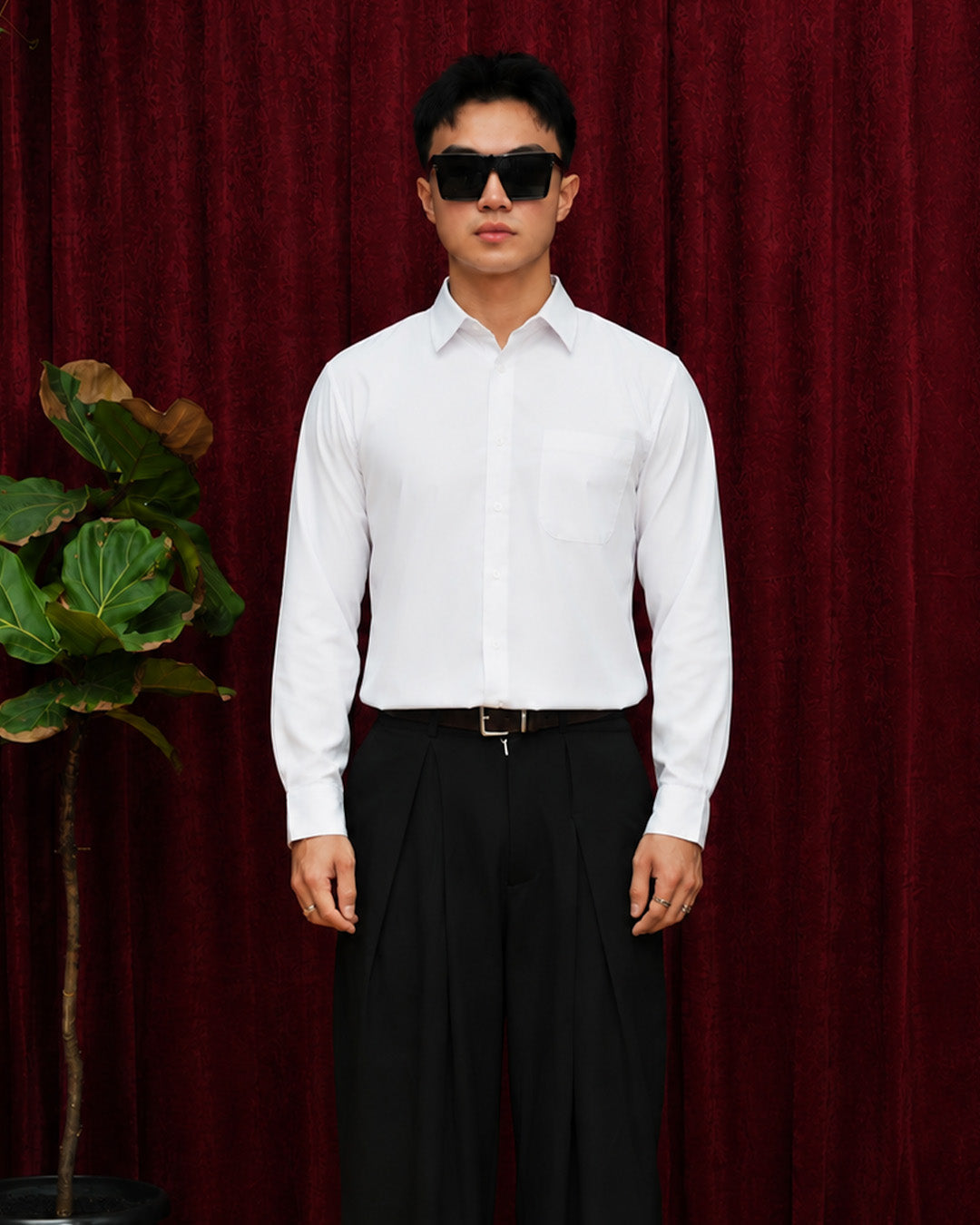 Kemeja Pria Basic Slim Fit - White
