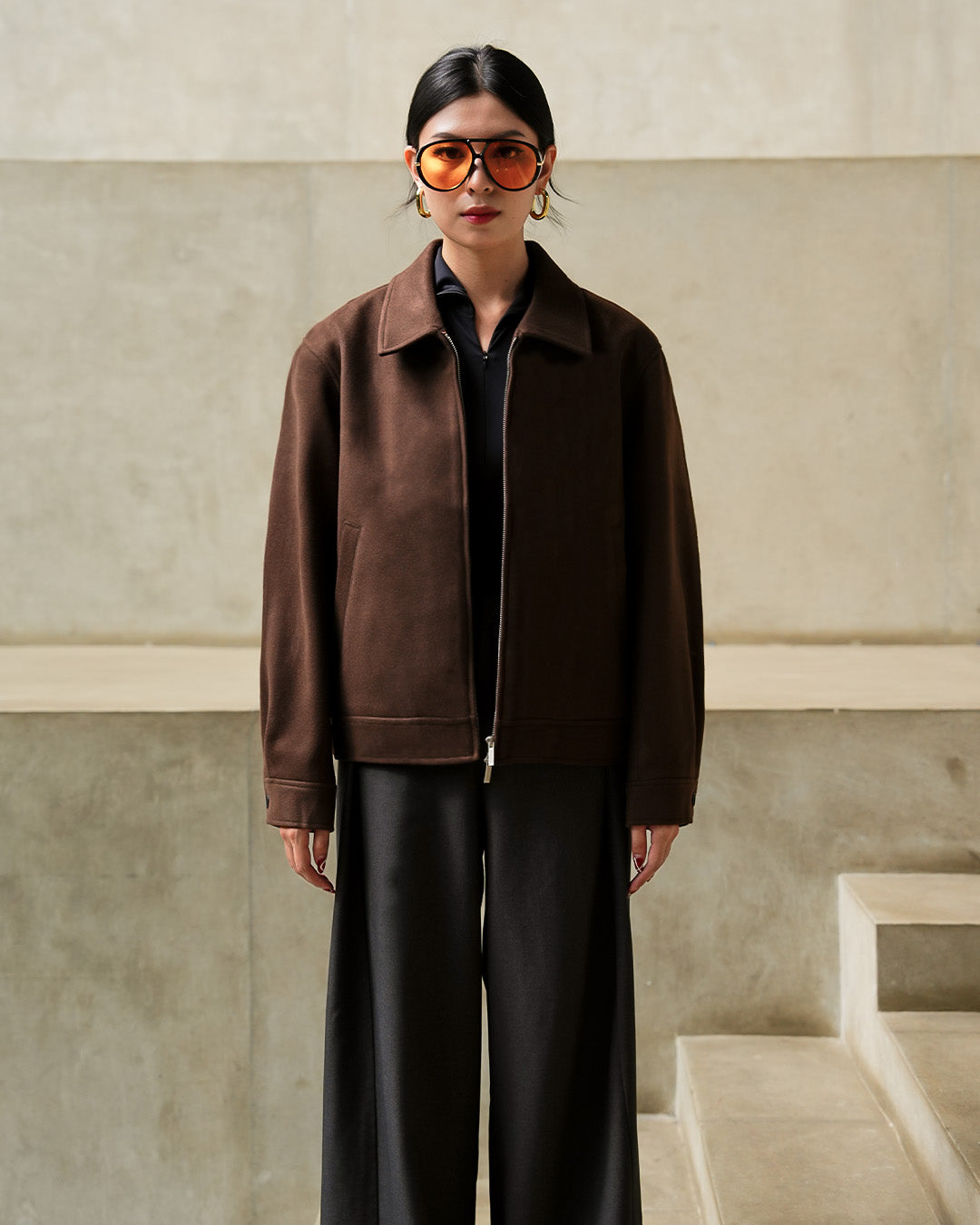 Wool Fiber Jacket - Coffee