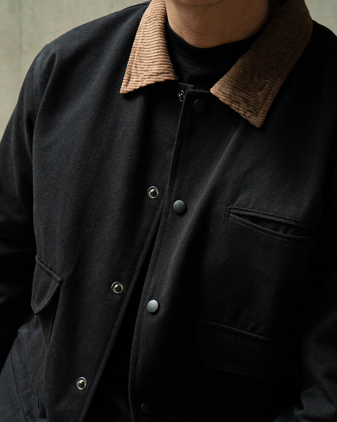 Marsotto Work Canvas Jacket - Black Camel