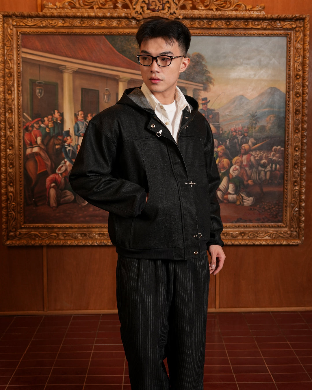 Parlor Denim Hoodie Clasp Jacket