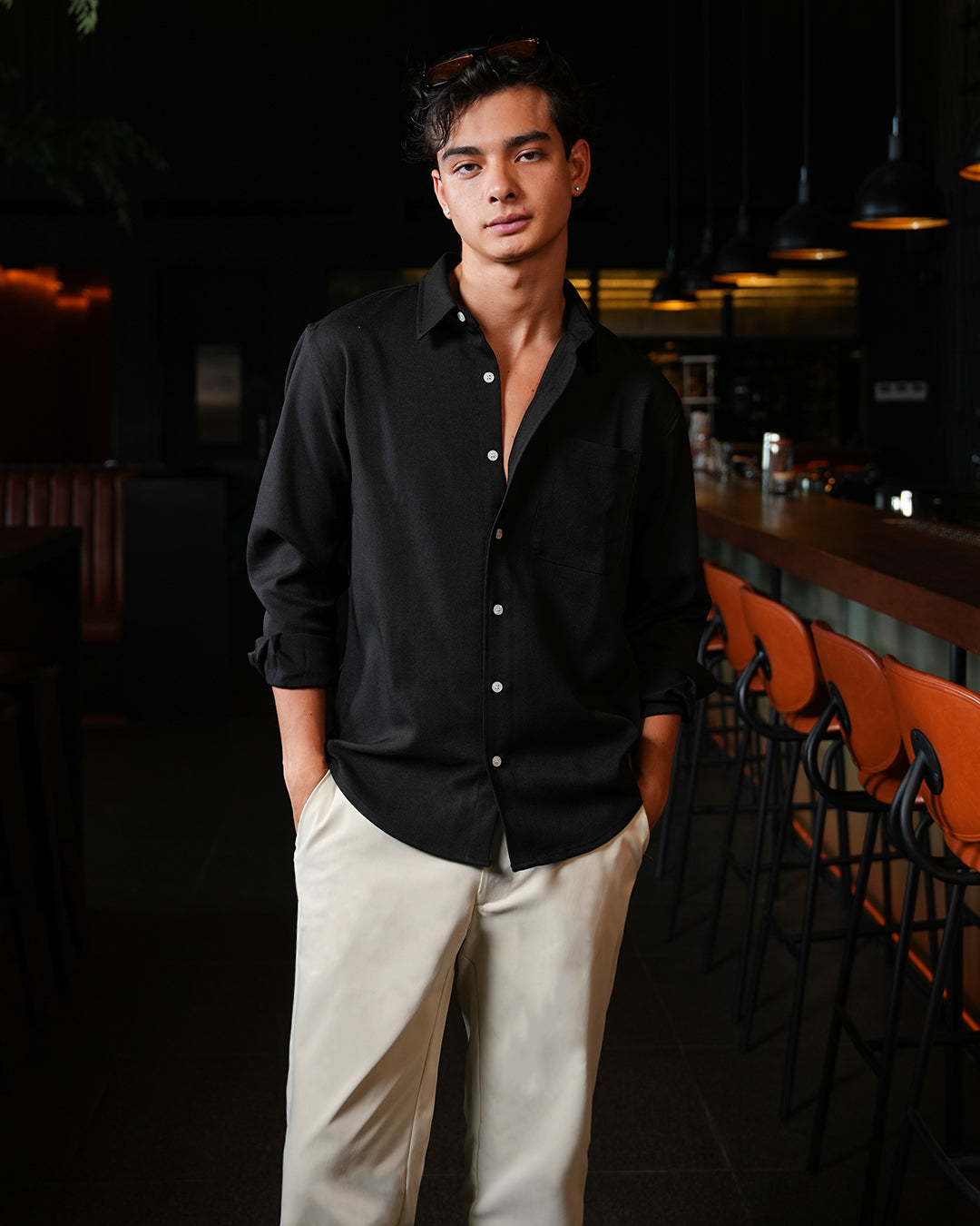 Twill Texture Shirt - Black