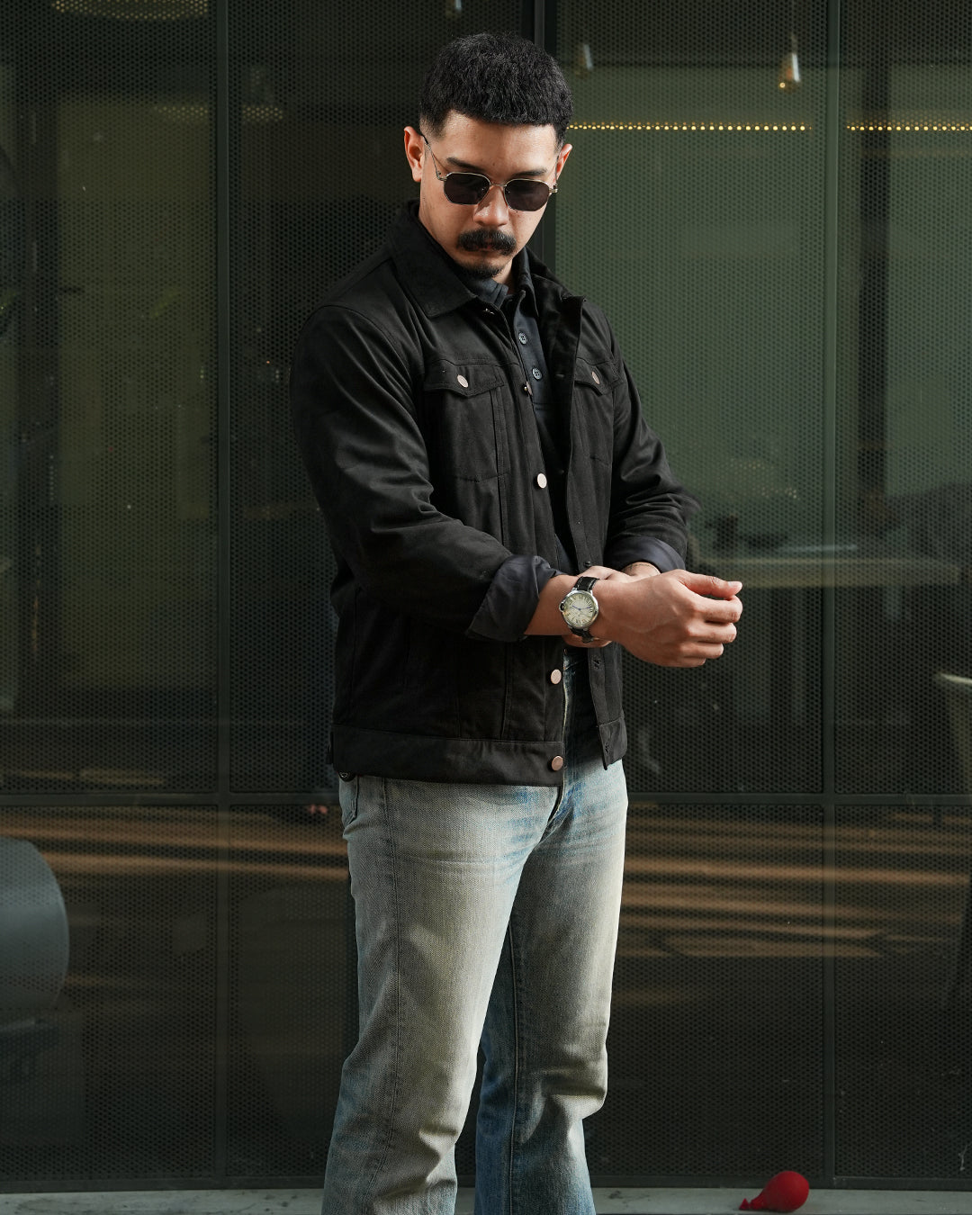 Classic Trucker Jacket Suede - Black