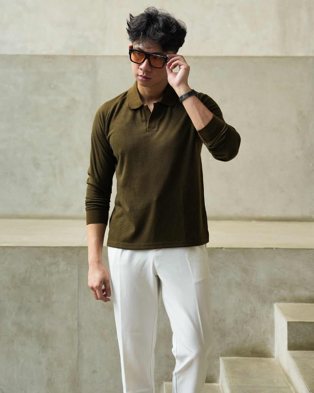 Ribs Polo Textured - Army