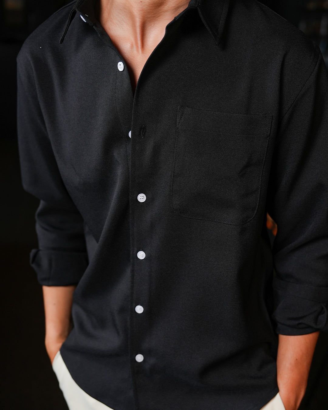 Twill Texture Shirt - Black