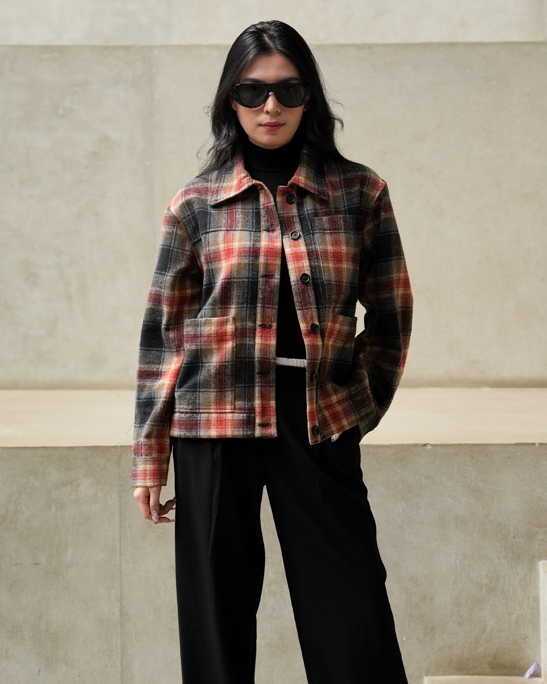 Overshirt Flannel Jacket Limited - Rust Black