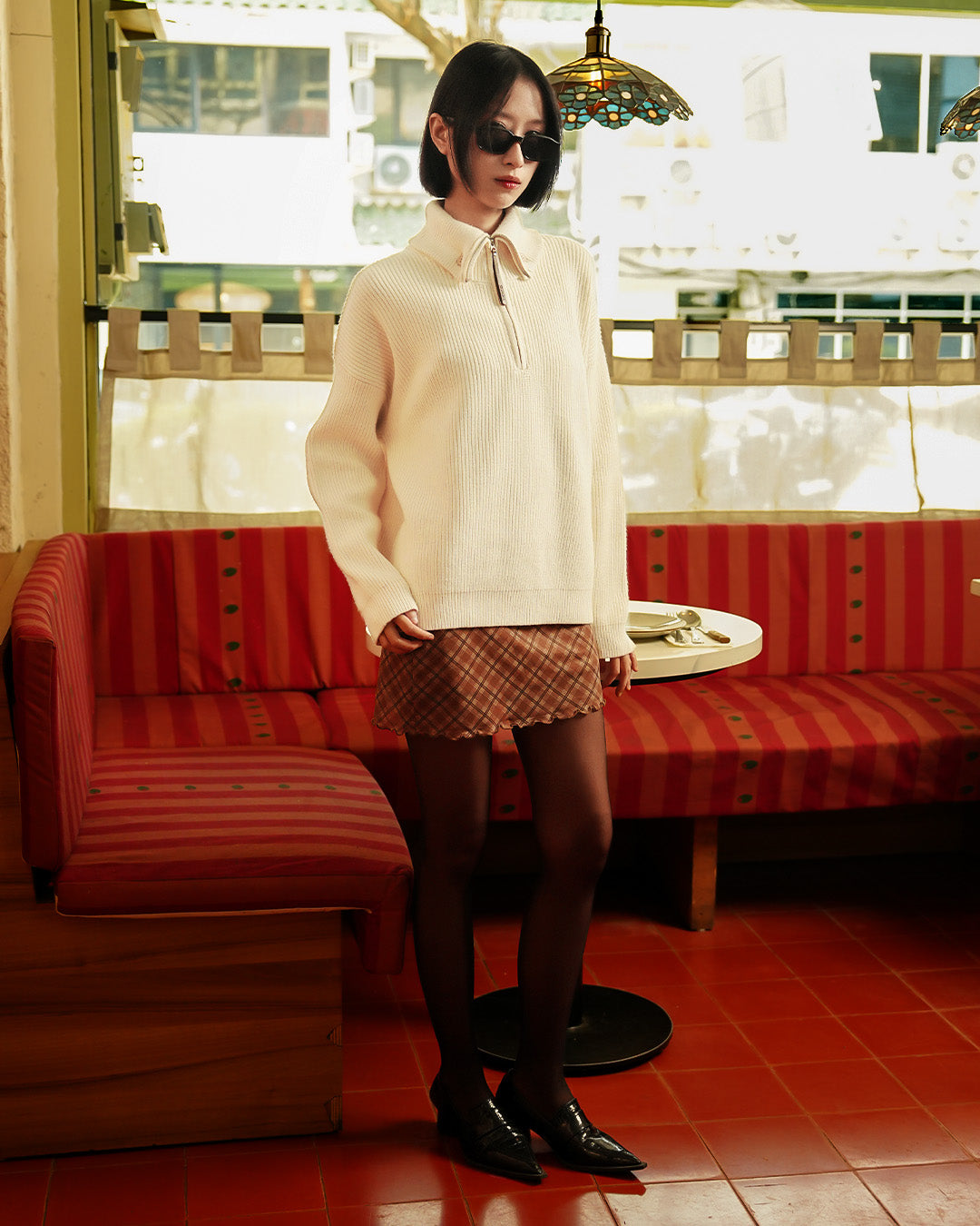 Button Half Zip Knits