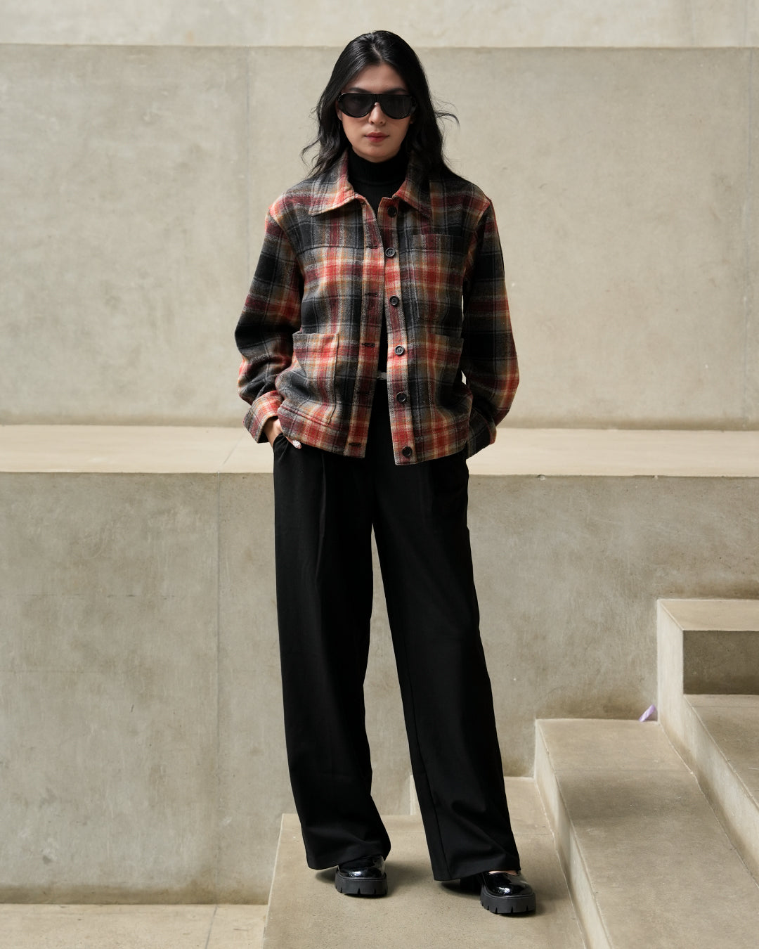 Overshirt Flannel Jacket Limited - Rust Black