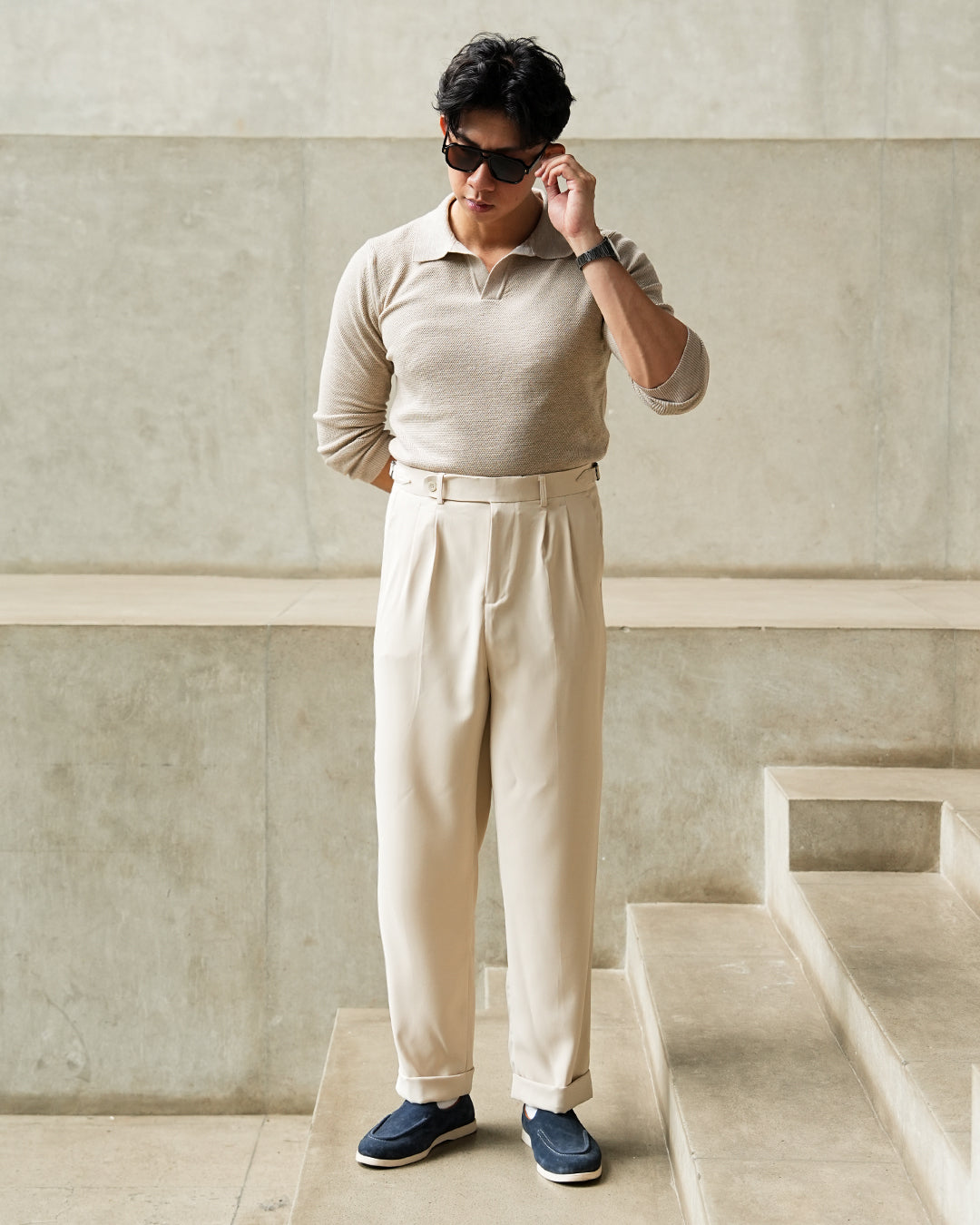 Basic Gurkha Pants - Light Gray