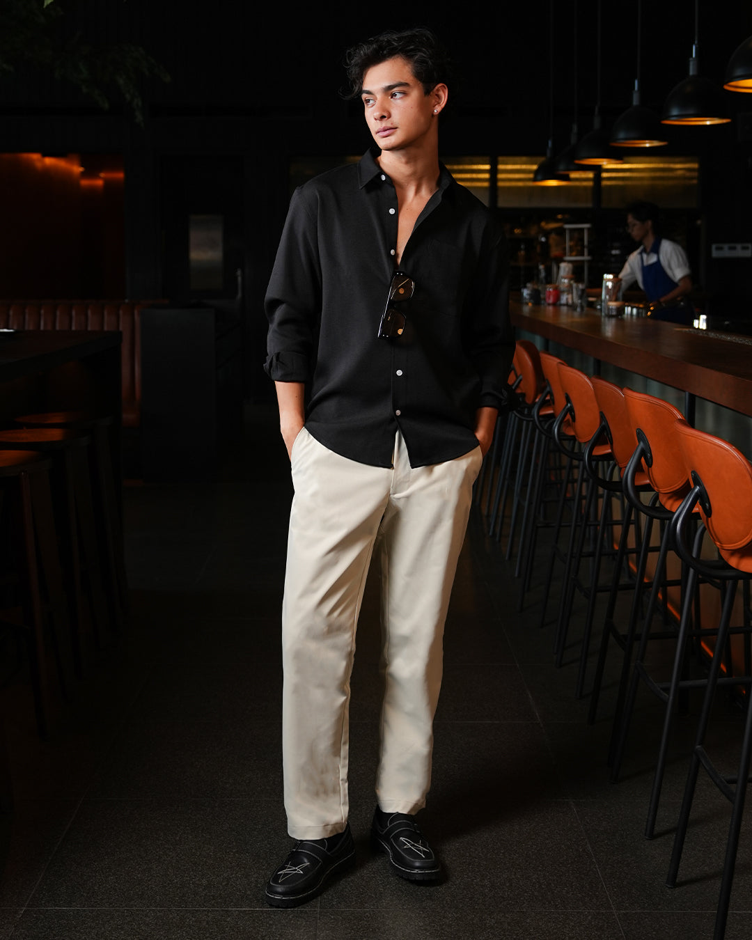 Twill Texture Shirt - Black