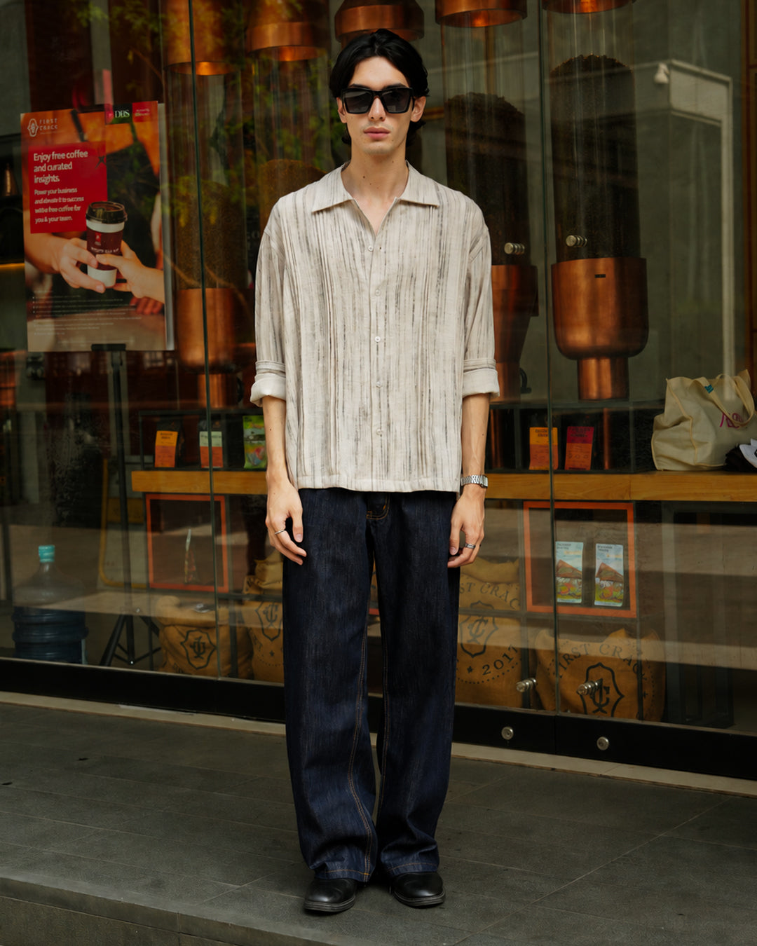 Pintuck Abstract Shirt