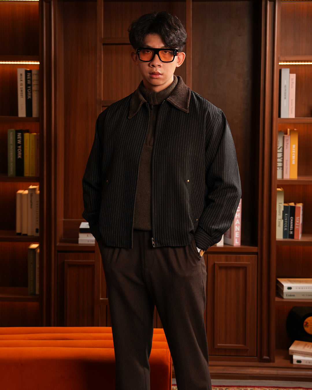 Stripes Jacket Mix Corduroy - Black