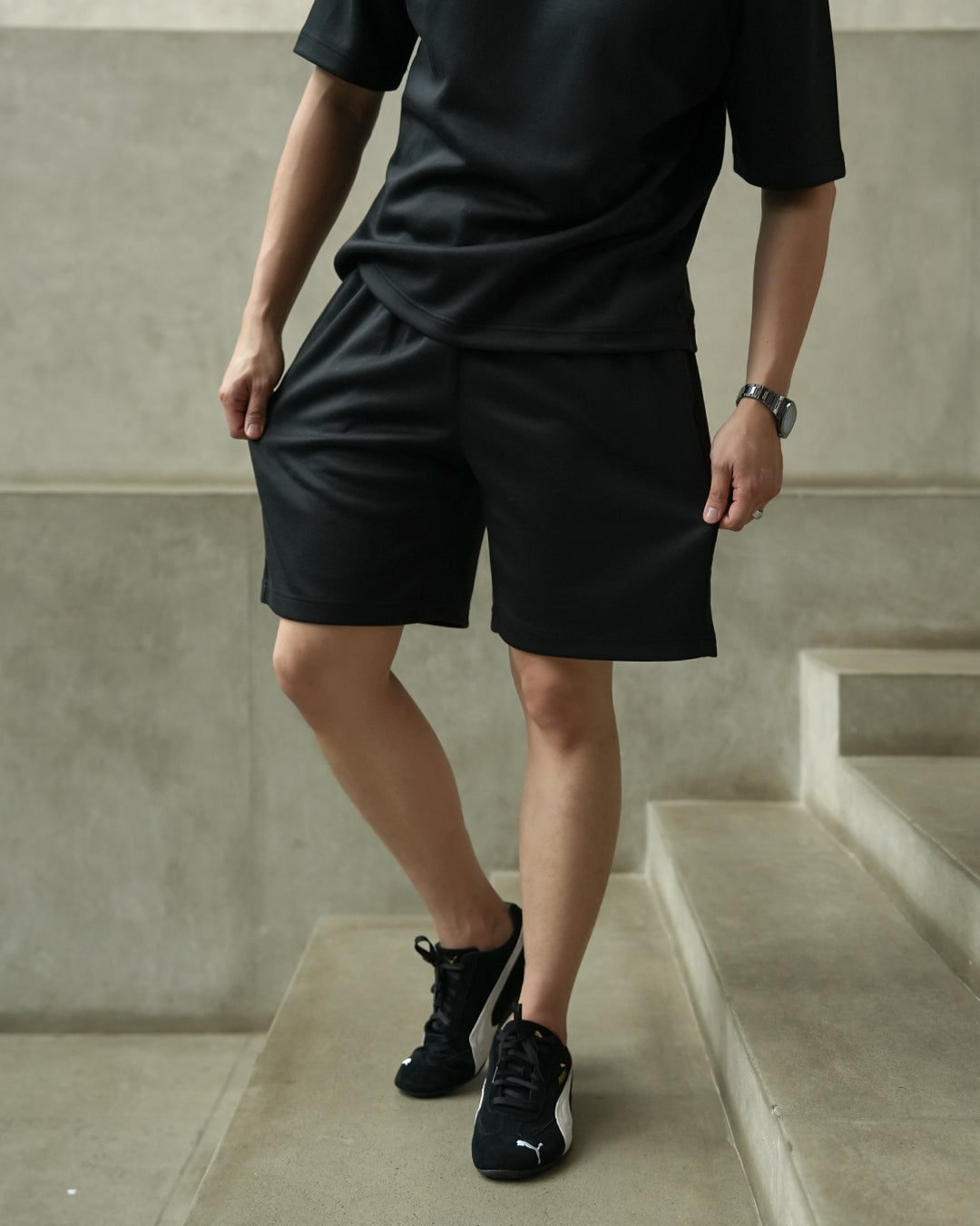 Short Sweatpants Boxy Modern Straight Fit - Jet Black