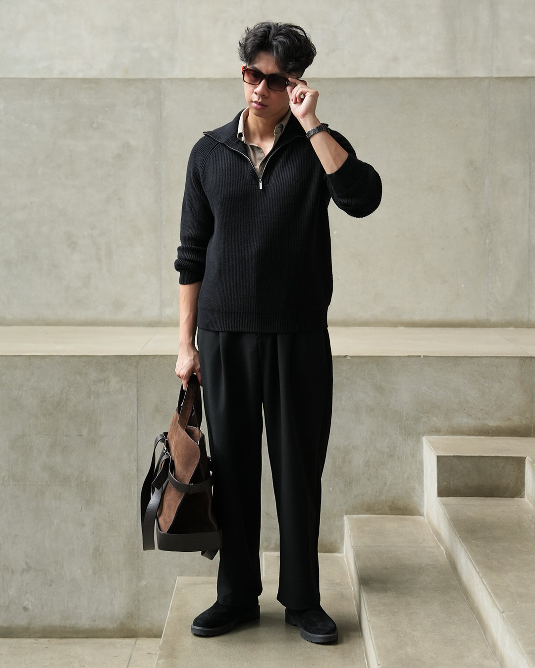 Classic Pull-Zipper SIGNORE - Black