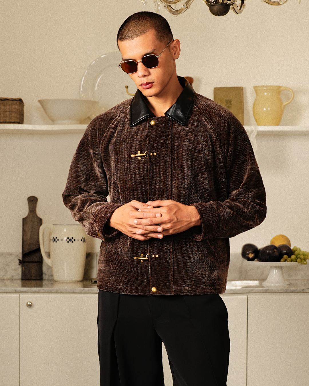 Corduroy Seaweed Clasp Jacket