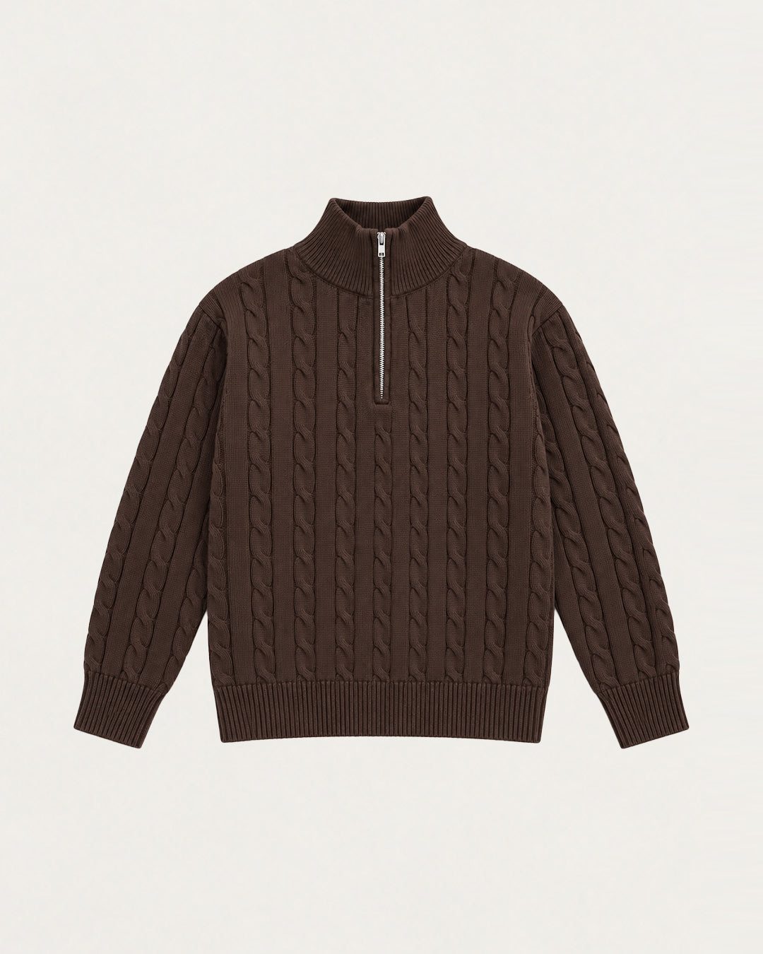 Cable-Knit Cotton GG Half-Zip Sweater