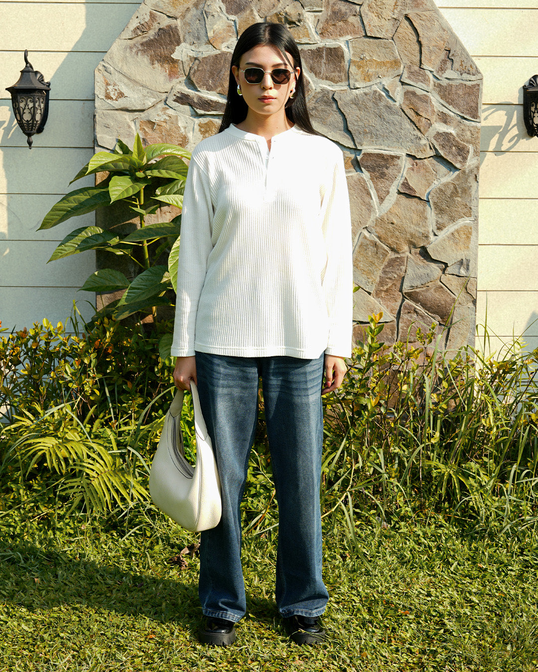Basic Henley Shirt - Offwhite