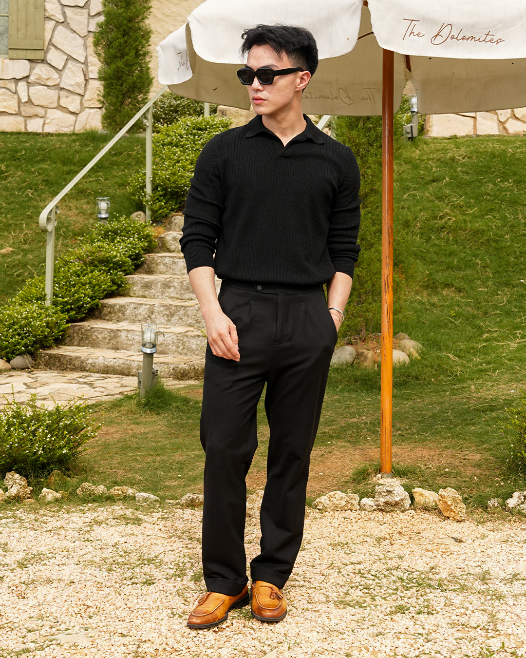 Essential Polo Knitwear - Black