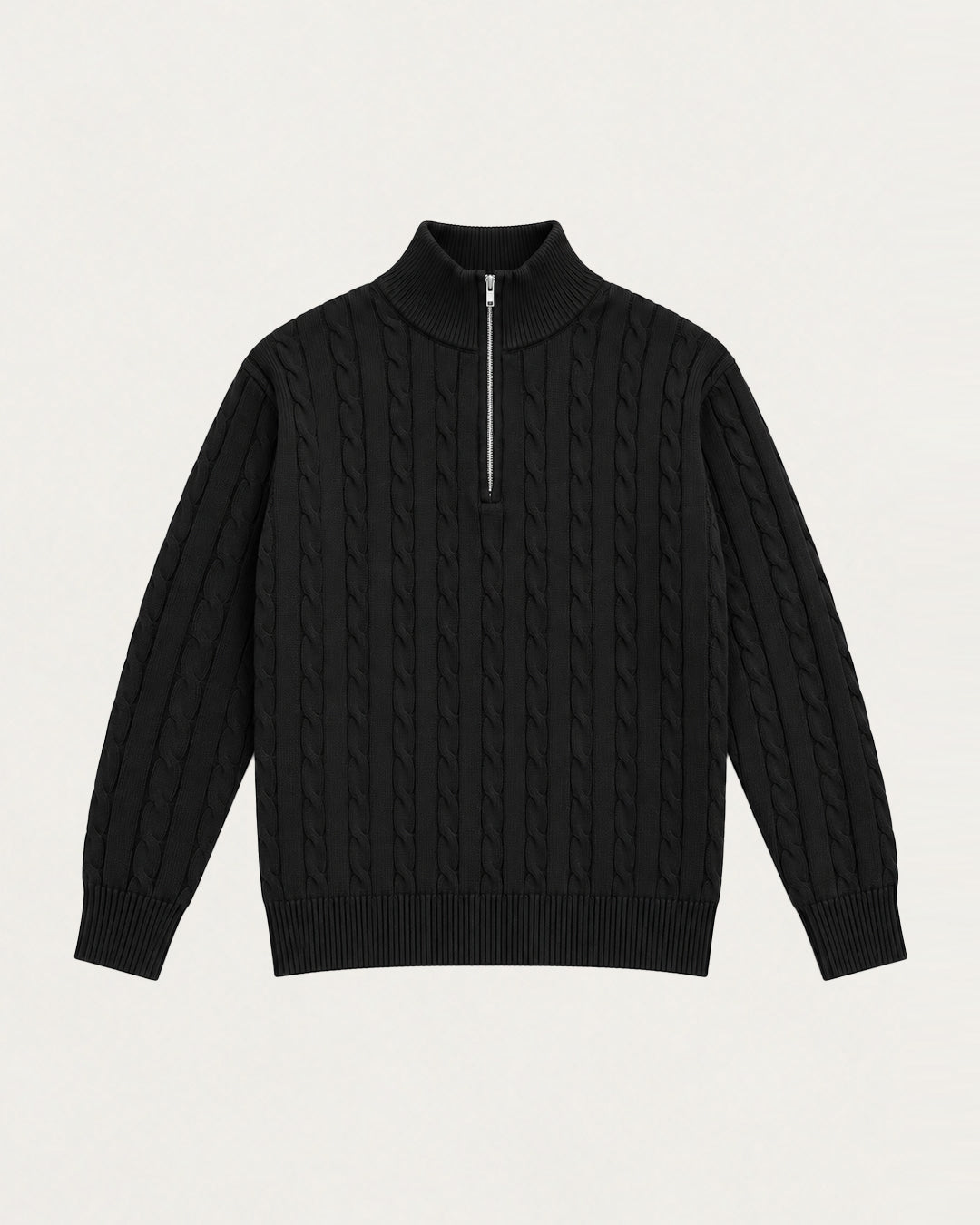 Cable-Knit Cotton GG Half-Zip Sweater