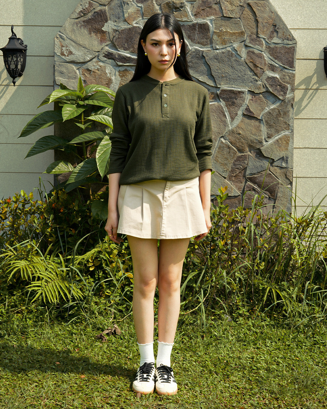 Basic Henley Shirt - Army